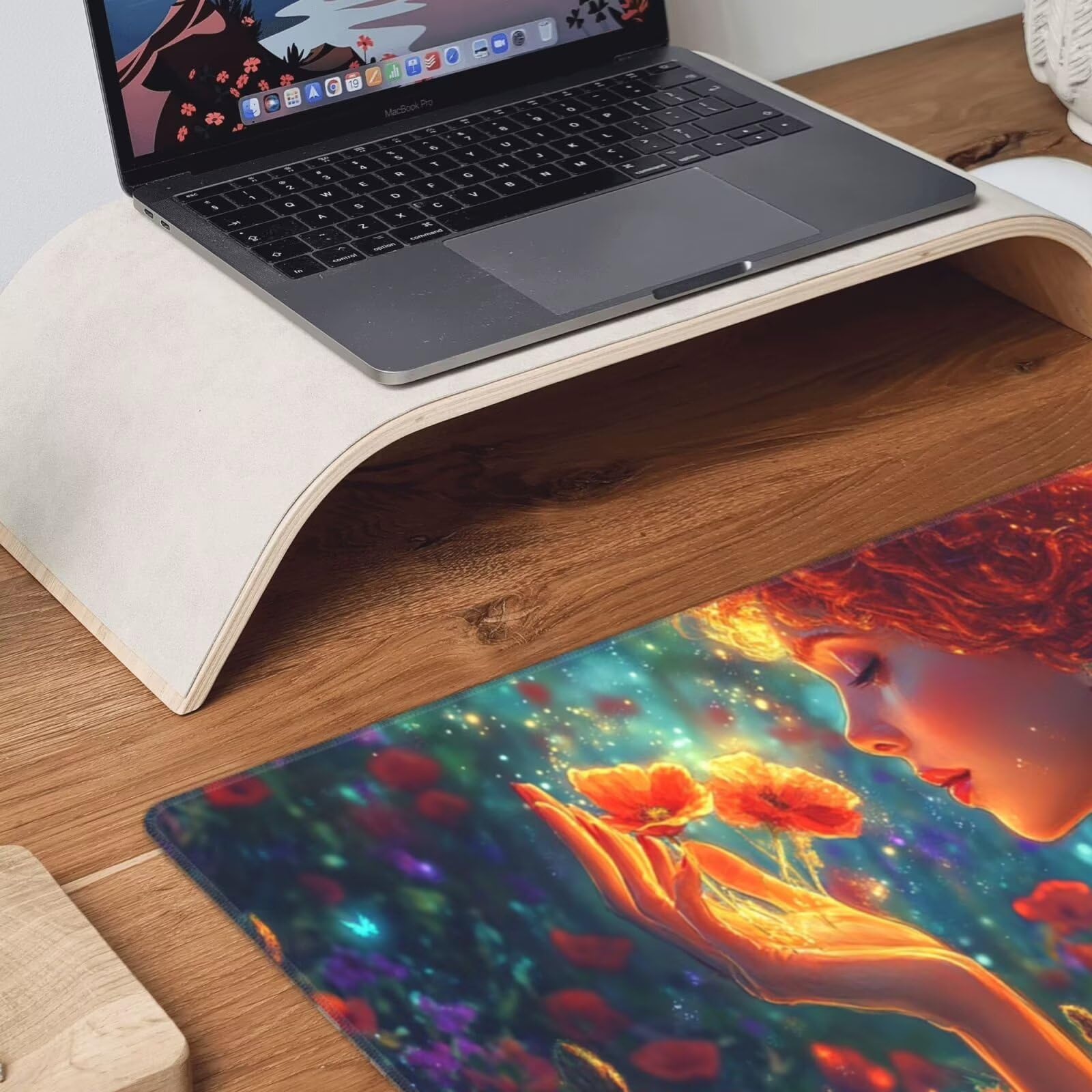 Żółta podkładka pod mysz XXL Beauty mata na biurko 1600 x 800 x 3 mm zmywalna podkładka do gier na laptopa, z antypoślizgową gumową podstawą do gier, PC, pracowników biurowych Y939