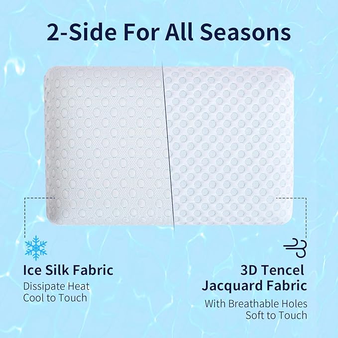 Almohada Memory Foam Delgada 60 x 40 cm con Funda Lavable miniatura 5