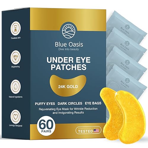 Parches para debajo de los ojos para ojos hinchados y ojeras Parches de oro de 24 quilates para hinchazón, belleza y productos de cuidado personal