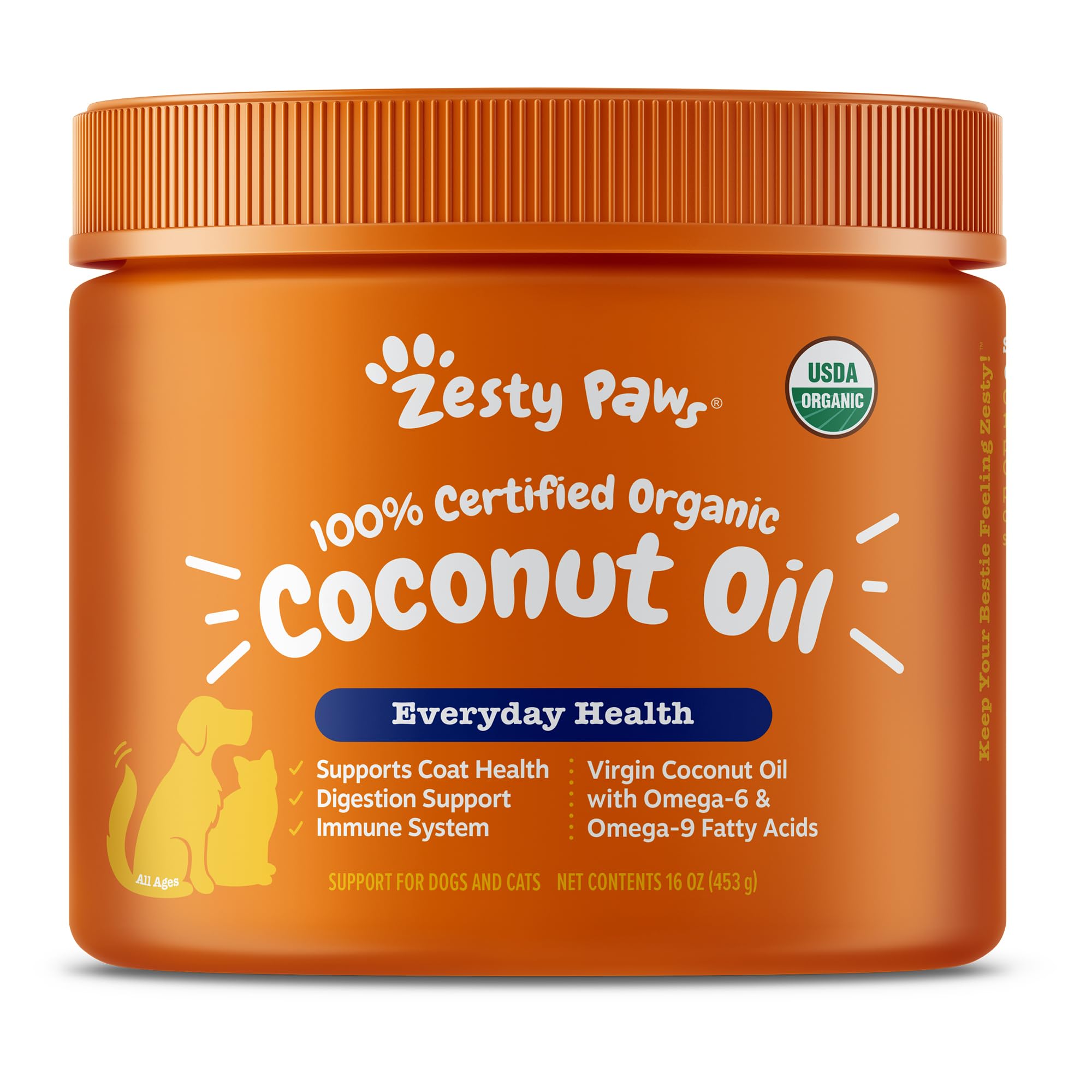 Coconut Oil for Dogs - Certified Organic & Virgin Superfood Supplement - Digestive & Immune Support - 16 OZ
