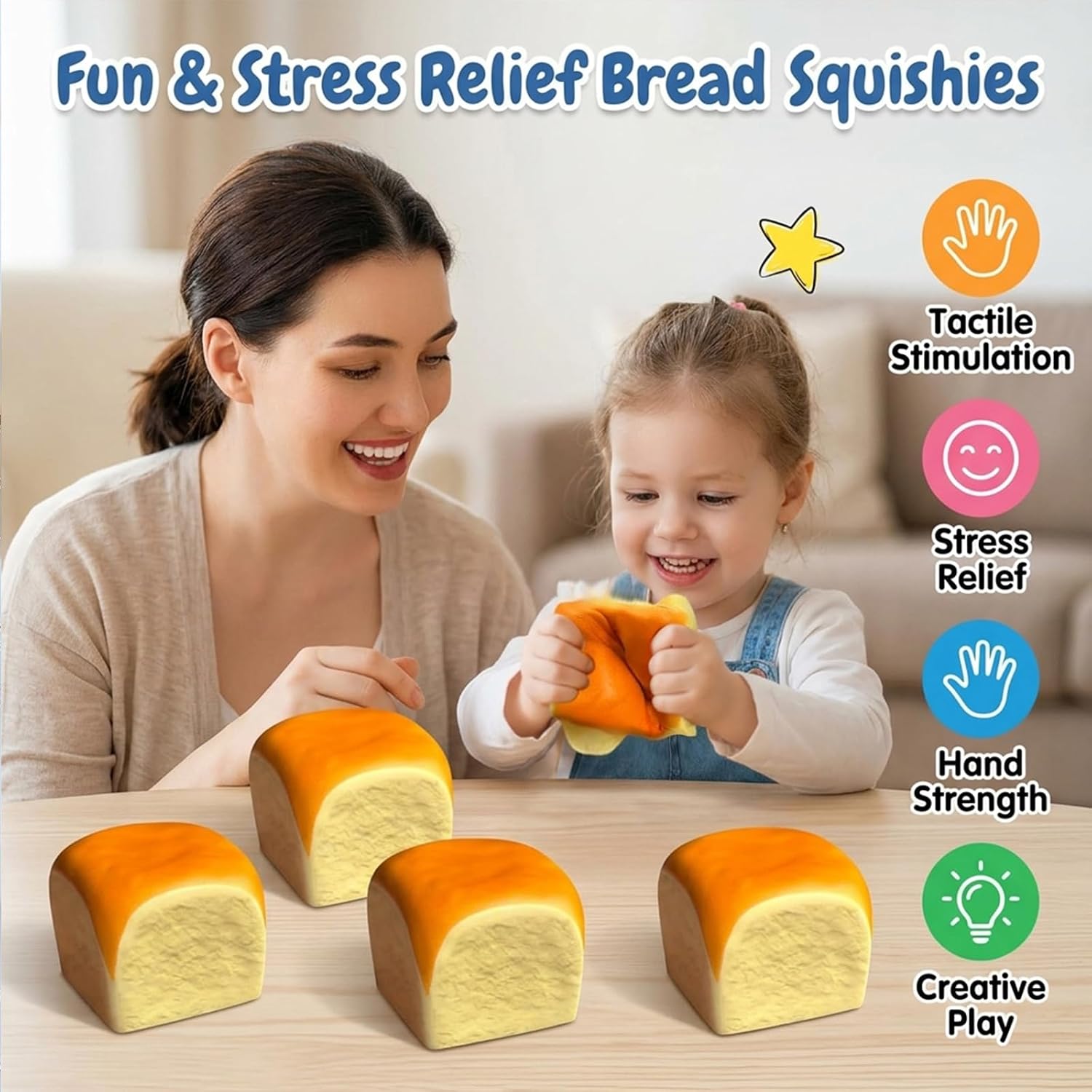 2 Pack Squishy Slow Rise Toys, Stress Relief Sensory Fidget Toys for Kids and Adults, Gifts for Office or Party Favors, Back to School,Birthday, Christmas thumbnail
