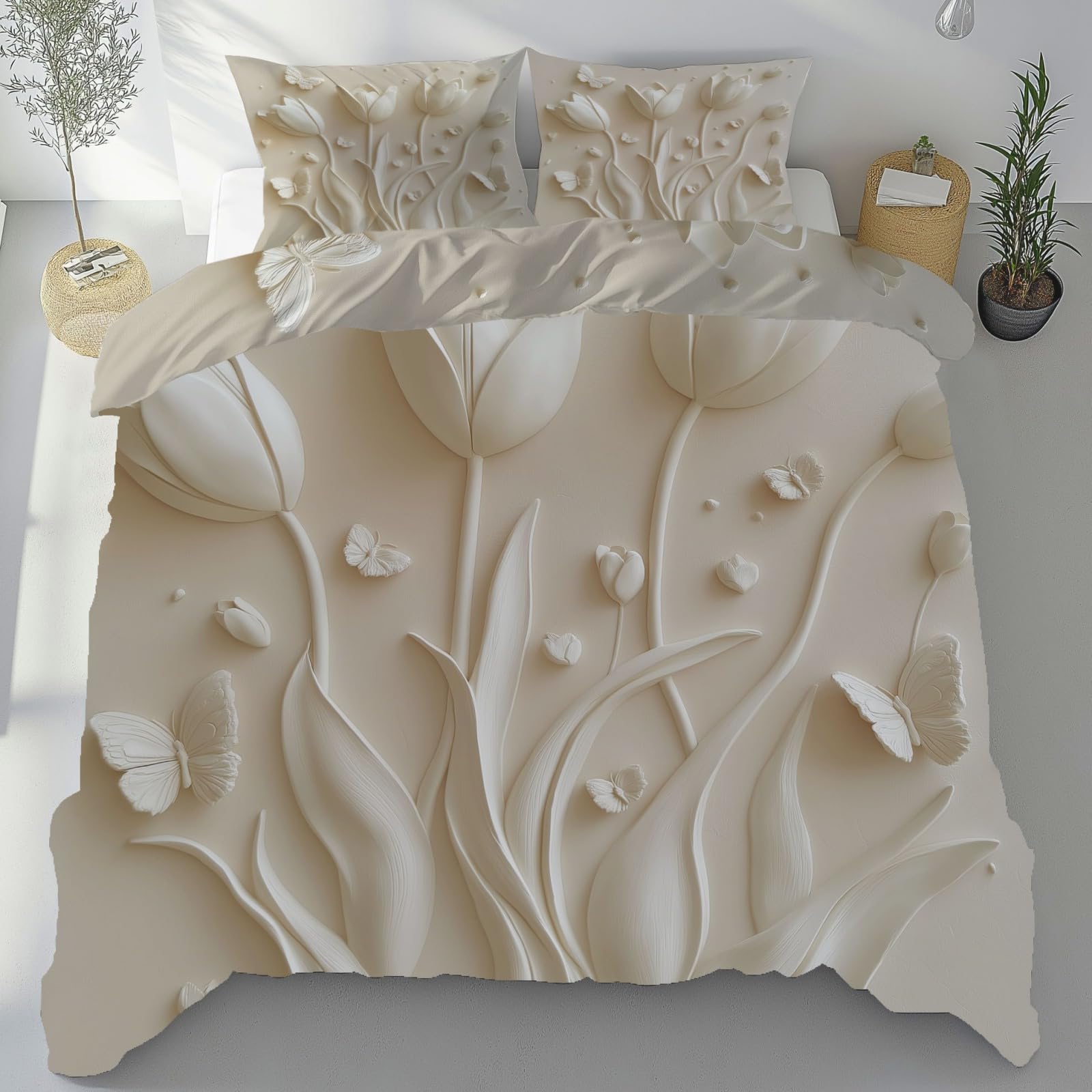Parure de lit 200x220 motif floral pour une chambre d'adulte moderne et cocooning