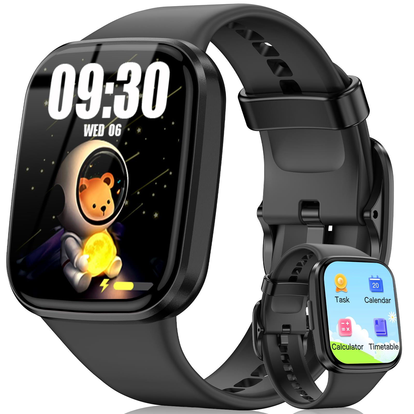 Kids Smart Watch for Boys Girls, HD Touchscreen Fitness Tracker with Heart Rate, Sleep Monitor, Activity, Pedometer, IP68 Waterproof SmartWatch with/without App, Gifts for Kids 4-12 (Black)