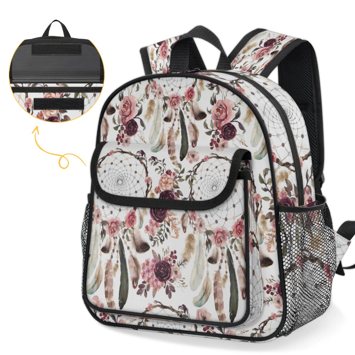TropicalLife Dreamcatchers plecaki dziecięce dla chłopców i dziewczynek, etniczne łapacze snów malucha lekki plecak do szkoły przedszkola torba na książki, wielobarwny