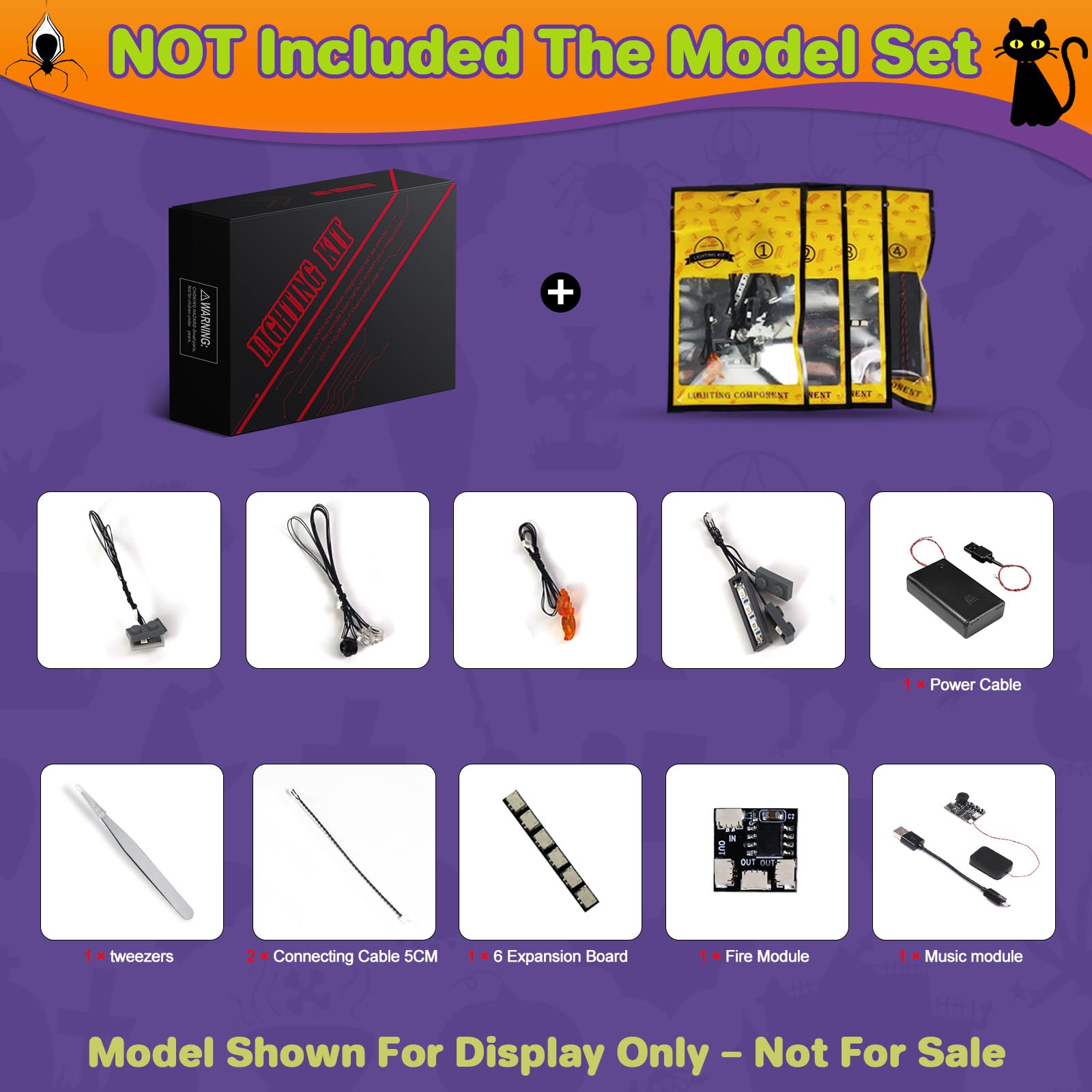 LocoLee Led Music Version Light Set Compatible with Lego 31167 Haunted Mansion Led Decoration Lighting Kit Compatible with Lego 3-in-1 31167 Building Blocks Model,Only Lights Set,No Model - Image 3