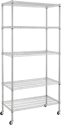 Miniatura 59 de Estante de almacenamiento ajustable de 3 niveles, estante de almacenamiento de metal, estantería de alambre, estantes de almacenamiento para Negro-3