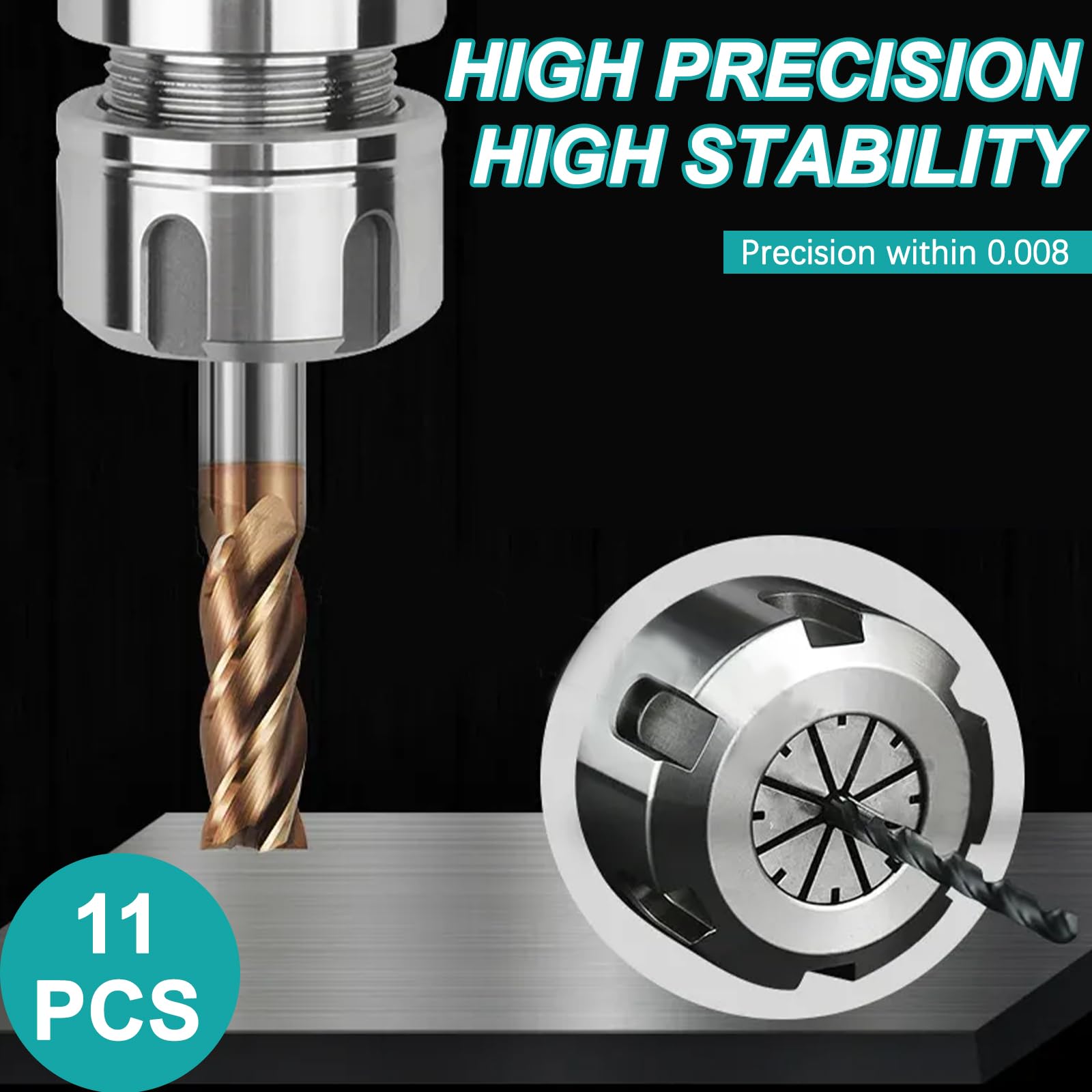 Pinze Serraggio CNC Pinze A Molla ER-16 Per CNC - Diametro 10mm, Acciaio 40Cr, Alta Precisione Pinze Fresatura Incisione