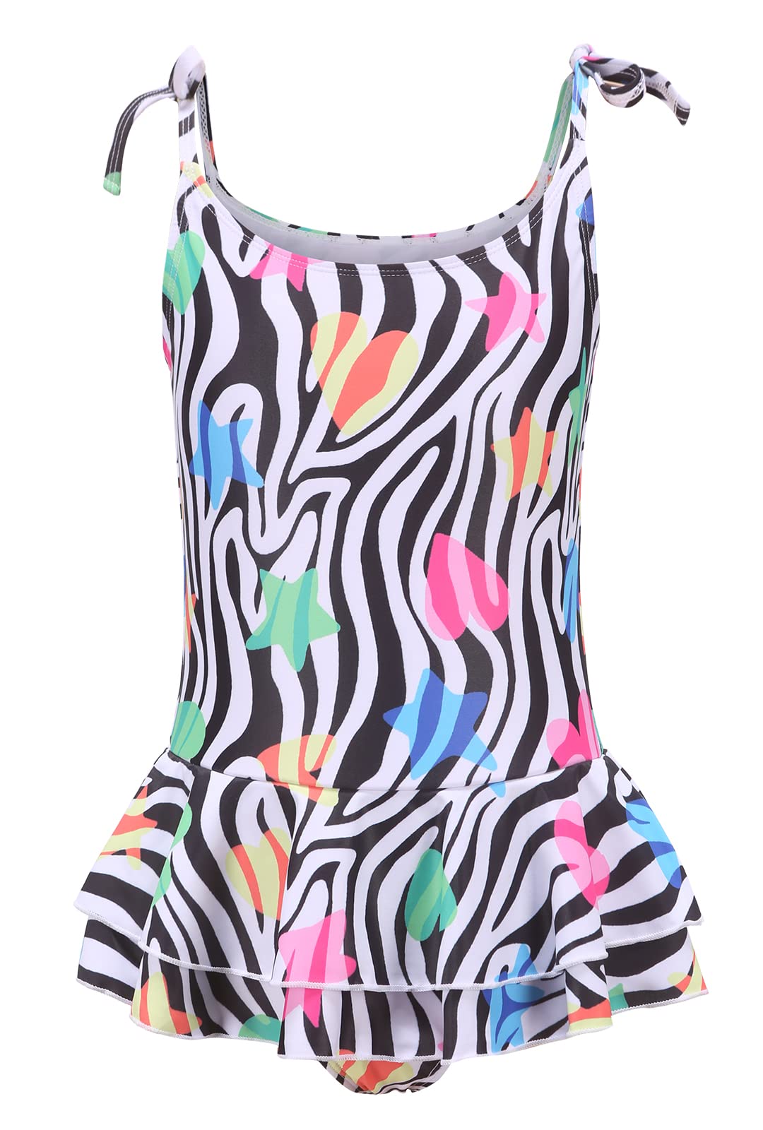 Girls One Piece Swimsuits Halter Ruffled Bathing Suit for Kids Hawaiian Swimwear Leopard Swim Dress 3-16 Years