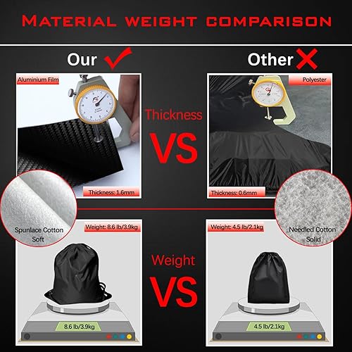 Miniatura 3 de OWEEIO Funda gruesa impermeable para automóvil para todo tipo de clima, cubierta exterior completa, cubierta universal para automóvil para