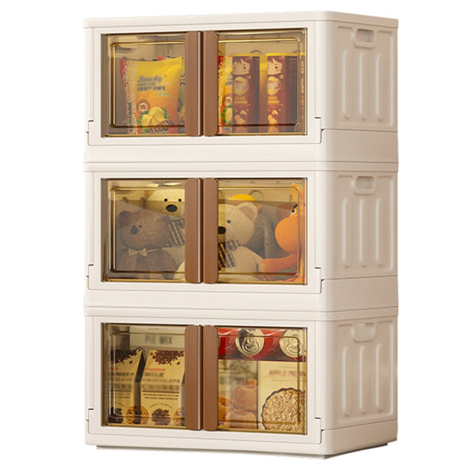 Rangement en plastique à 3 niveaux pliable et bacs 76QT