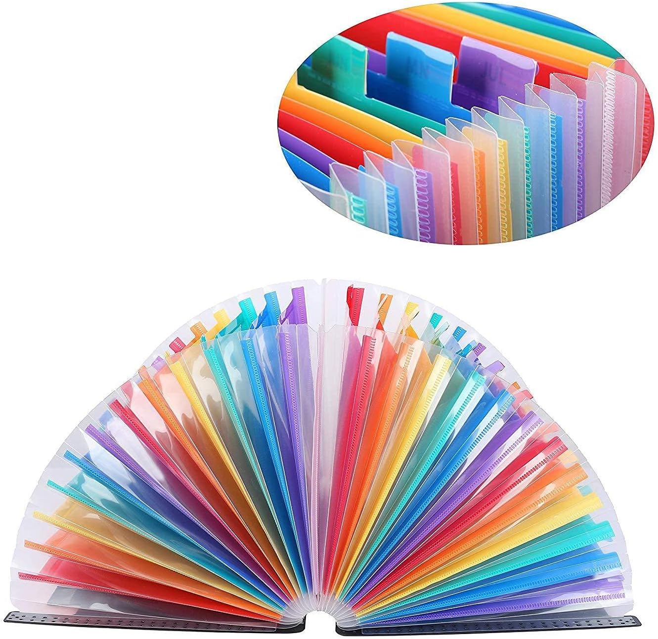 Accordian File Organizer,13/24 Pockets Expanding File Folder with Cloth Edge Wrap, Portable Filing Box, Desktop Accordion Folders, Plastic Colored Paper Document Paperwork Receipt Organizer