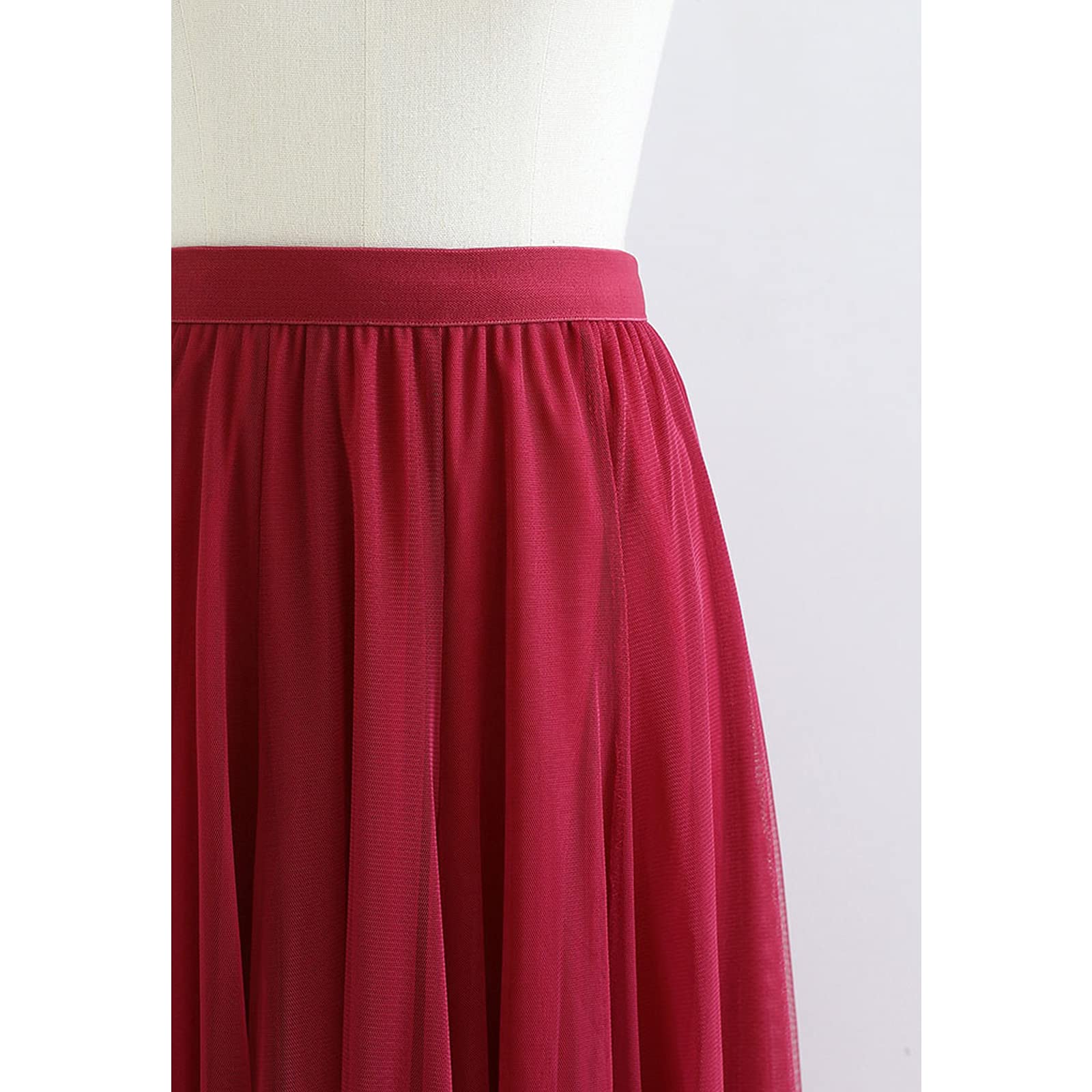 Chicwish Damen Flieder/Creme/Grau/Rosa/Schwarz, mehrlagiger Mesh-Ballett-Ballett-Party-Tüll-Tutu-Maxirock in A-Linie