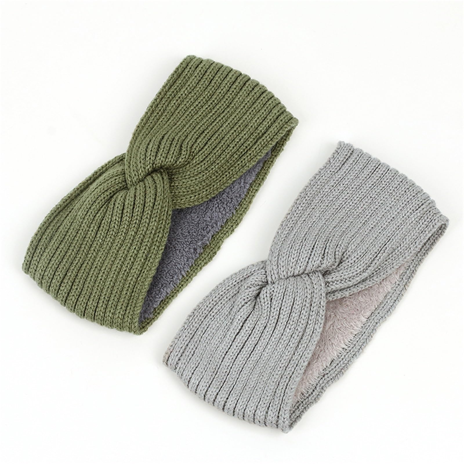 3 pezzi autunno inverno addensare lavoro a maglia fascia larga foderato in peluche for capelli turbante fasce for for le donne tenere in caldo scaldaorecchie femminili Per Donna(Deep Blue)