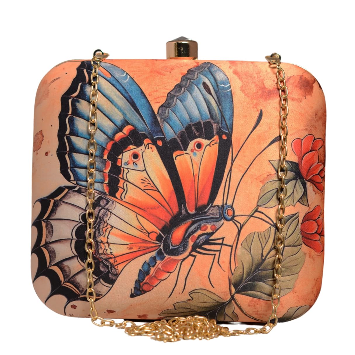 Artklim MultiColor Butterfly Bloom Printed Clutch (B0CVQNMVFR) Amazon Price History, Amazon Price Tracker