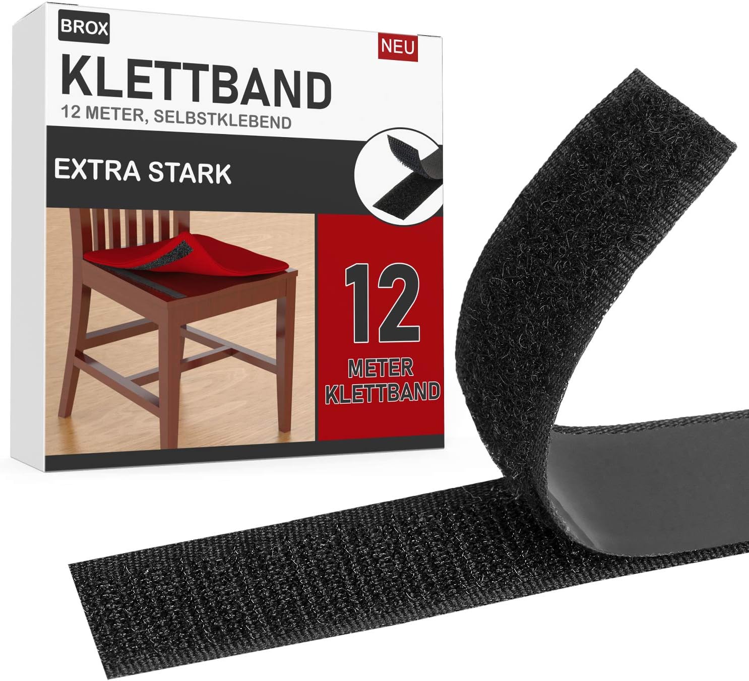 IPEA Klettband 25m X 50mm Weiß - Nicht Klebend Zum Aufnähen