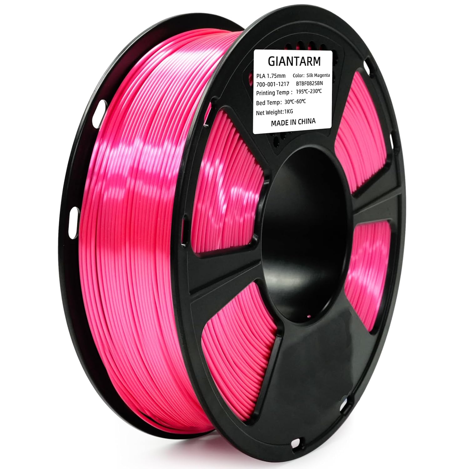GIANTARM 3D Printer PLA Filament, Shiny Silk Rose Pink Magenta Toughness Enhanced Filament with 1.75mm Dimensional Accuracy +/-0.03mm, 1080 Feet per Roll, Vacuum Packaging, for Most 3D FDM Printer - 7