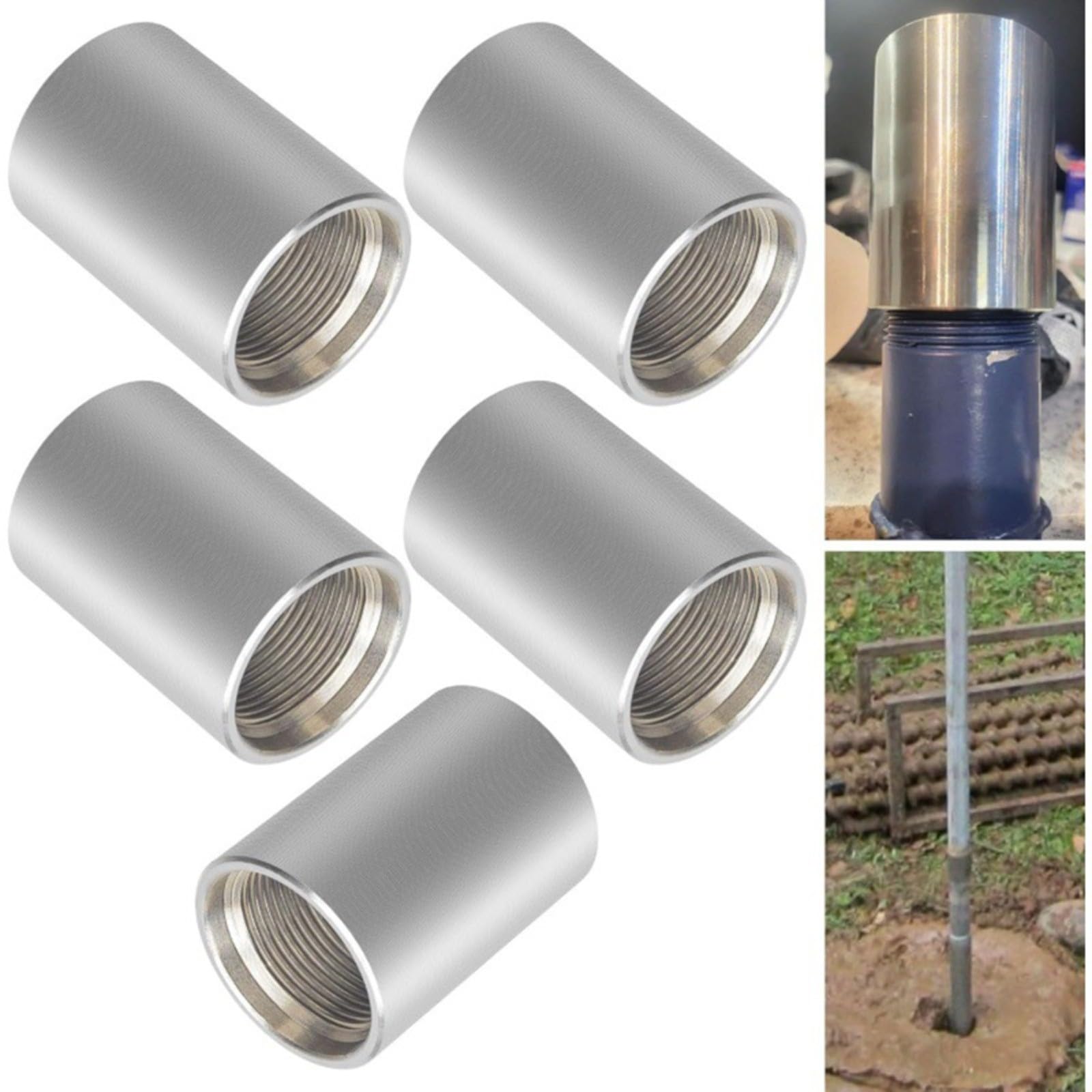 5 unidades 1-1/4 pulgadas NPT Well Point Drive Acoplamiento galvanizado para pozo de arena agujero para conexión roscada robusta instalación de pozo de agua agricultura riego agua subterránea