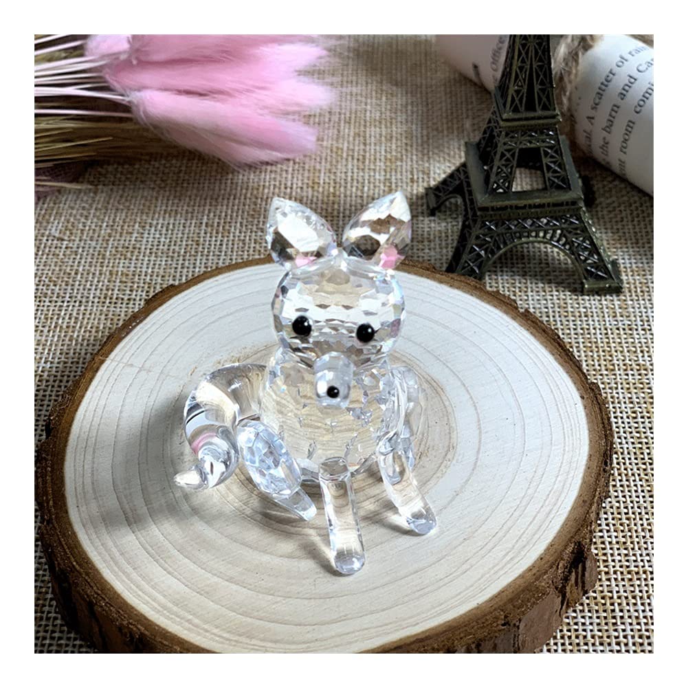 ガラス   置物 Amazon.co.jp: 工芸品 クリスタルガラススワイパーフォックス