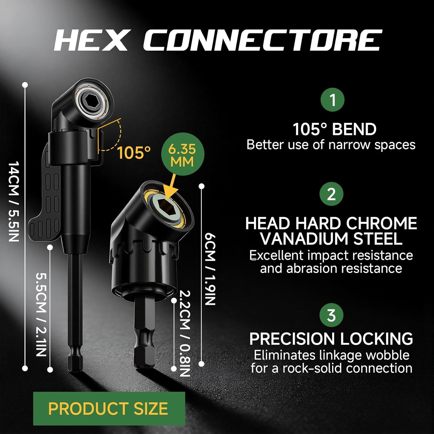 Right Angle Drill Attachment, Flexible Drill Bit Extension, 17PC Magnetic Drill Bit Set 90/105° Angled Rotatable Socket Adapters, Ratchet Wrenches for Tight Narrow Spaces Home Garage Technicians