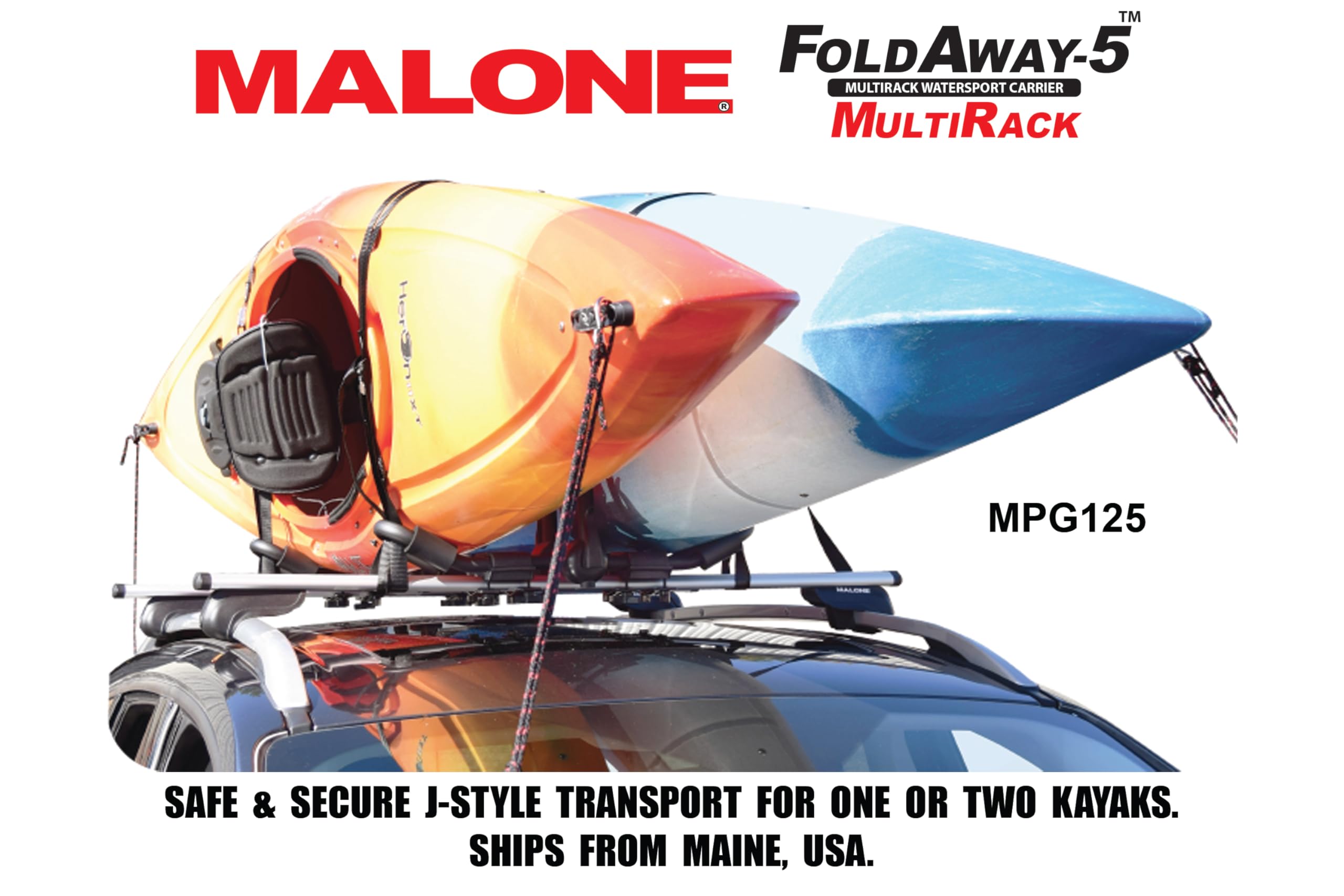 Amazon.com : Malone Foldaway-5™ Multi-Rack Folding 1 or 2 Kayak