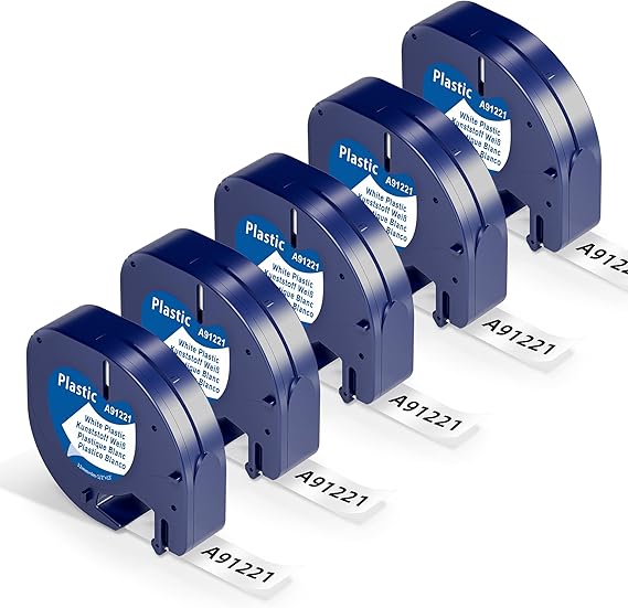 LABELKINGDOM - Confezione Da 10 Nastri Di Ricambio Per Etichette Dymo LetraTag 91331 S0721660, Nastro In Plastica