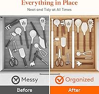 Vista 8 de Lifewit Paquete de 12 separadores de cajones de cocina de 2.36 pulgadas de alto, 16 a 22 pulgadas, organizador de cajones ajustables