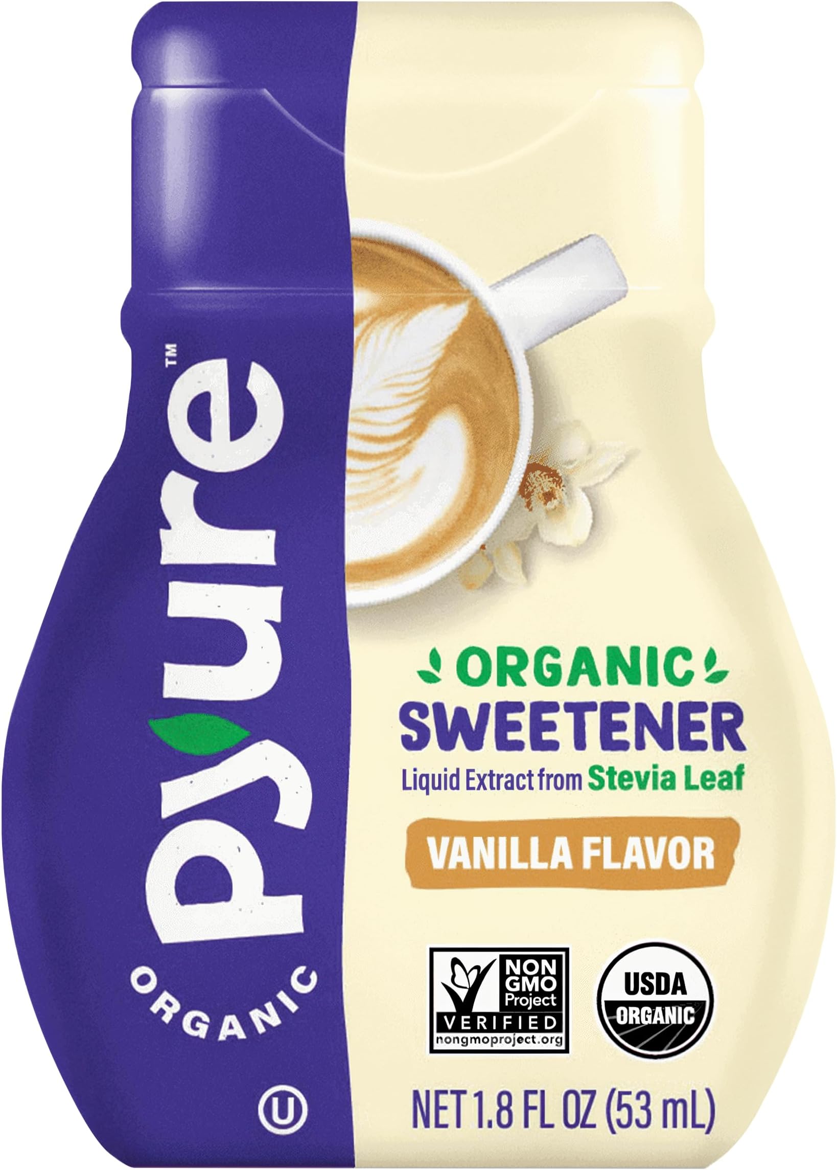 Pyure Organic Liquid Stevia Sweetener, Vanilla, 1.8 Fluid Ounce