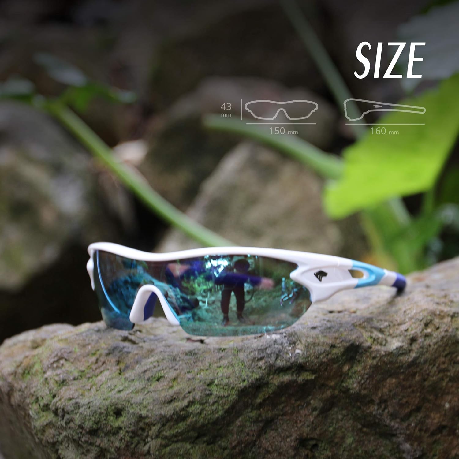 Miniatura 5 de Gafas polarizadas deportivas para sol Torege, con 5 lentes intercambiables para hombre y mujer, para ciclismo, correr, conducir, pesca, golf,