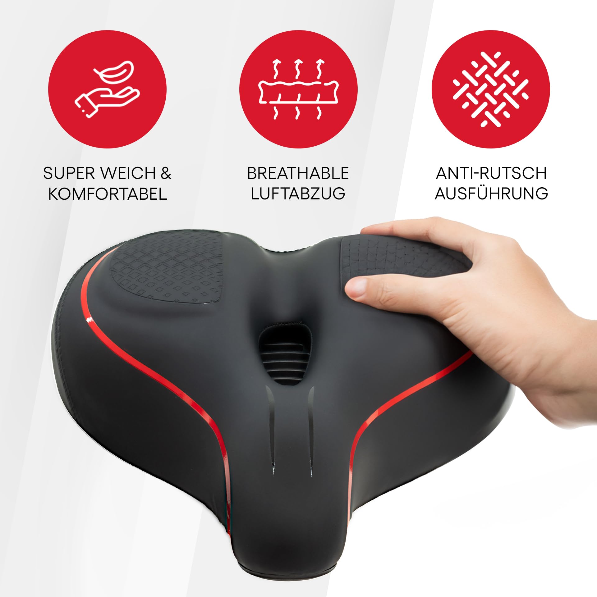 TrubliFit Extra breiter Ersatz-Fahrradsitz für Peloton Bike & Bike+, übergroßes Fahrradsitzkissen, Fahrradsattel-Ersatz für Damen und Herren, Zubehör für Peloton