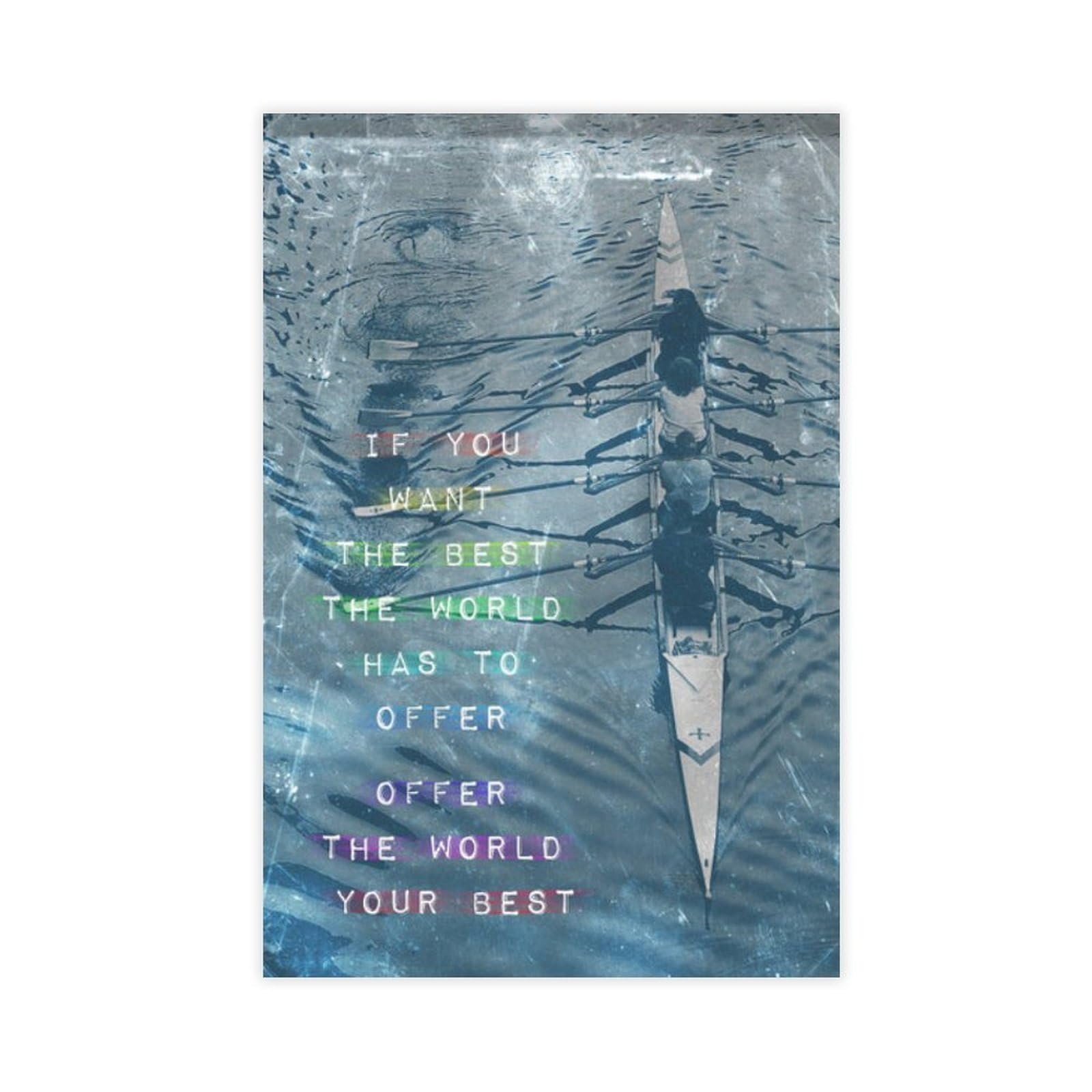 MRYCQ Rowing Motivational Poster Canvas Poster for Living Room Decor Gift