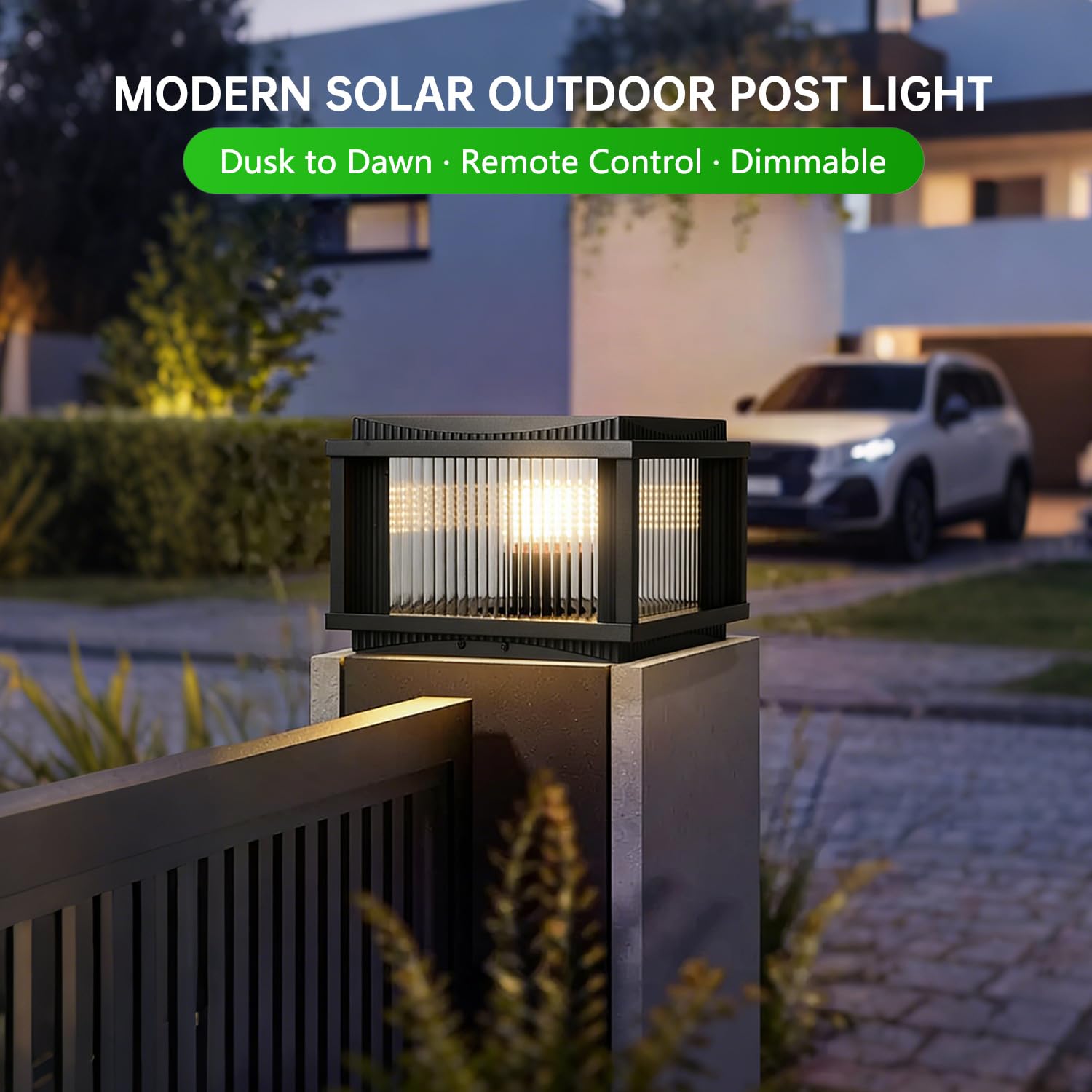Columna Solar para Exteriores, Iluminación Led Impermeable De Aluminio para Pilares, Faroles De Columna para Exteriores, Luces Modernas para Postes De Puertas, Paredes, Terrazas Y Cercas.