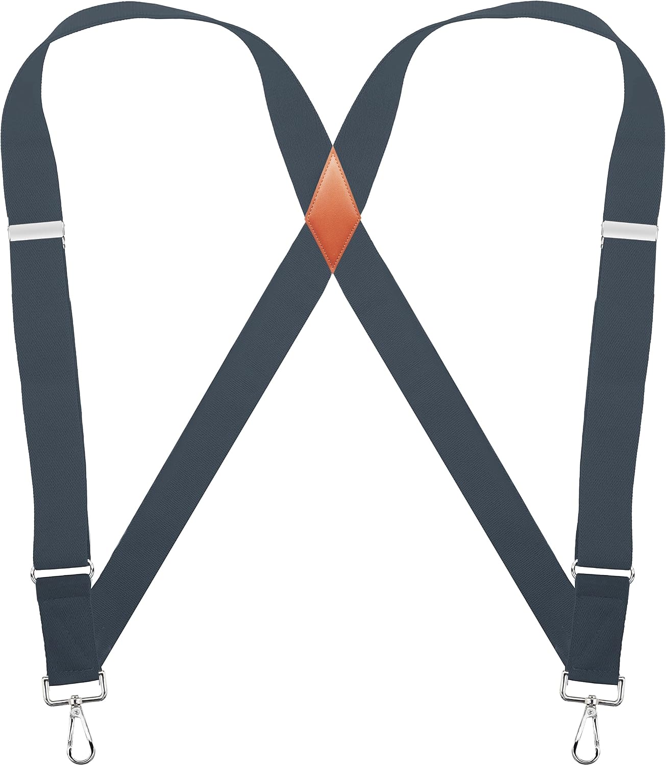 Mens Trucker Side Clip Suspenders Heavy Duty X Back 1.4" Wide Brace Gift