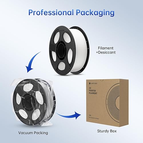 Miniatura 8 de ANYCUBIC Filamento PLA Plus para impresora 3D de 0.069 pulgadas, filamento de impresión 3D de alta dureza, filamento PLA+ con precisión dimensional