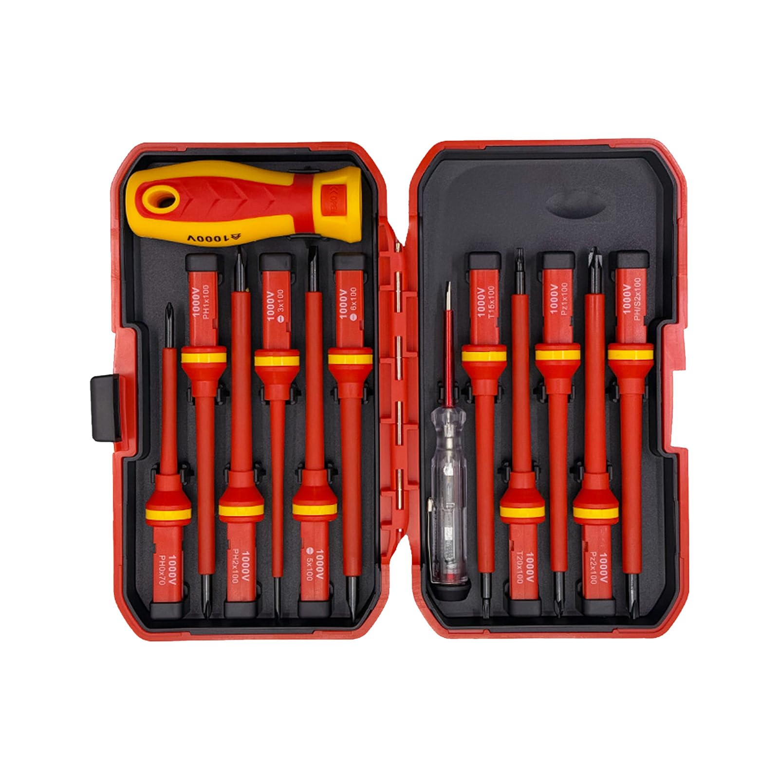 Kalttoy 13 In 1 Multifunction Insulated Screwdriver Set With 1000V Rating Tool For Electricians Diyer Home Maintenance Insulated Screwdriver Set With Storage Pouches