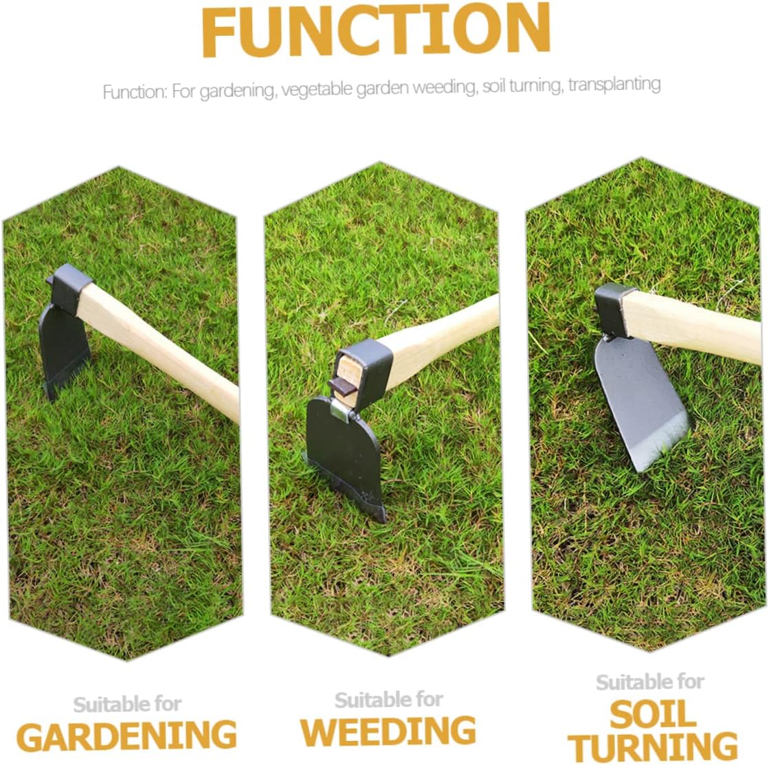 POPETPOP 2pcs Garden Hoe Full Steel Handheld Weeding Tool for Loosening Soil Digging Planting and Gardening Ergonomic Design Non- Handle for Comfort and Control