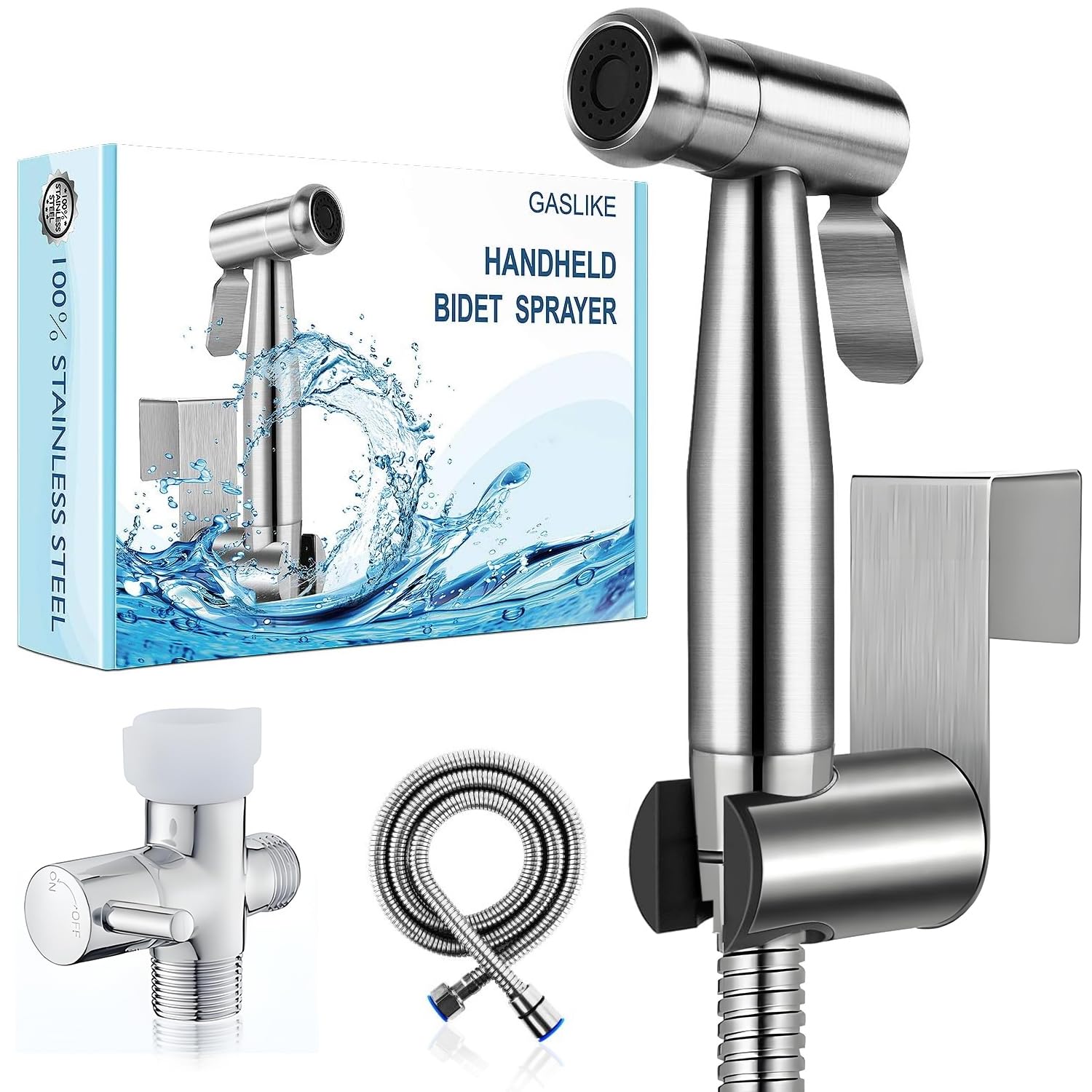 Handheld Bidet Sprayer for Toilet Premium Stainless Steel Bathroom Bidet Sprayer Set with Anti-Leaking Hose 2 Water Pressure