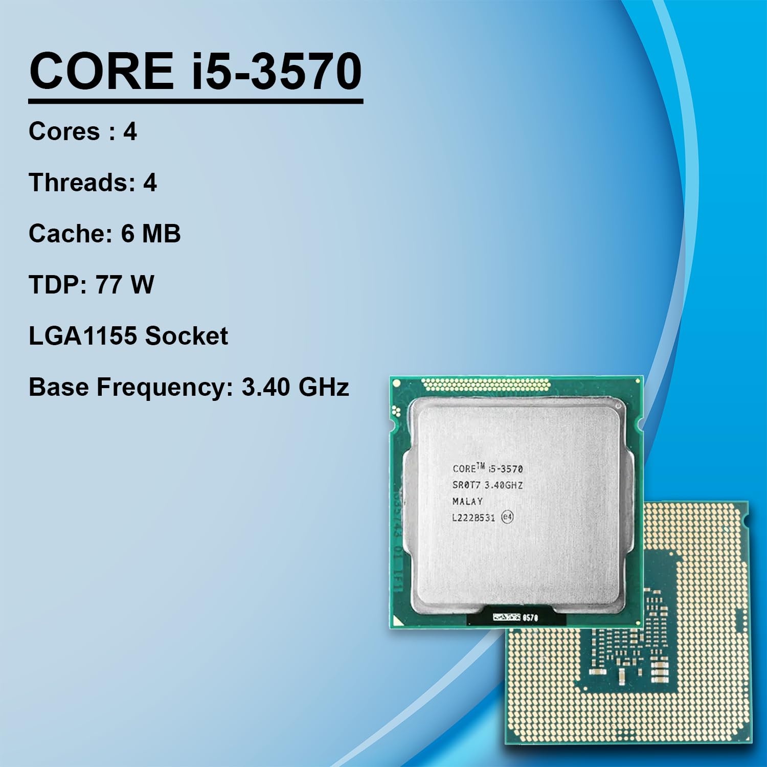 Amazon.in: Buy Core i5 3570 3rd Gen, 3.4-3.8 GHz, LGA1155 (B75/H77