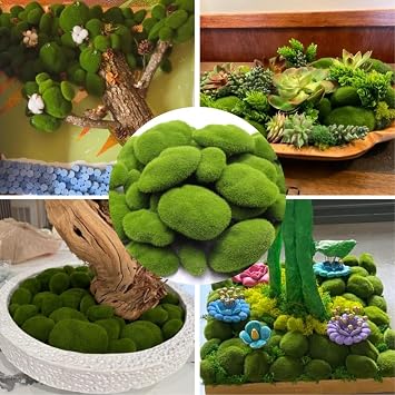 DoubleWood Artificial Moss Rocks (4 Sizes), 40 Pcs Decorative Moss Balls Green Mosses Decor for Bowls Filler, Wedding Decors, Centerpiece, Floral Arrangements, Fairy Gardens and Crafting (Pack of 40)