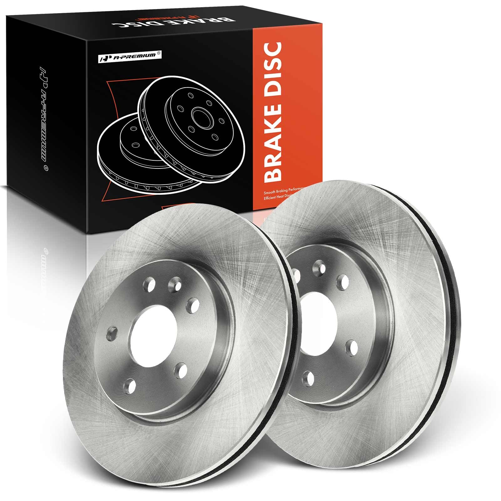 A-Premium Front 12-PC Set Vented & Rear Solid Disc Brake Rotors