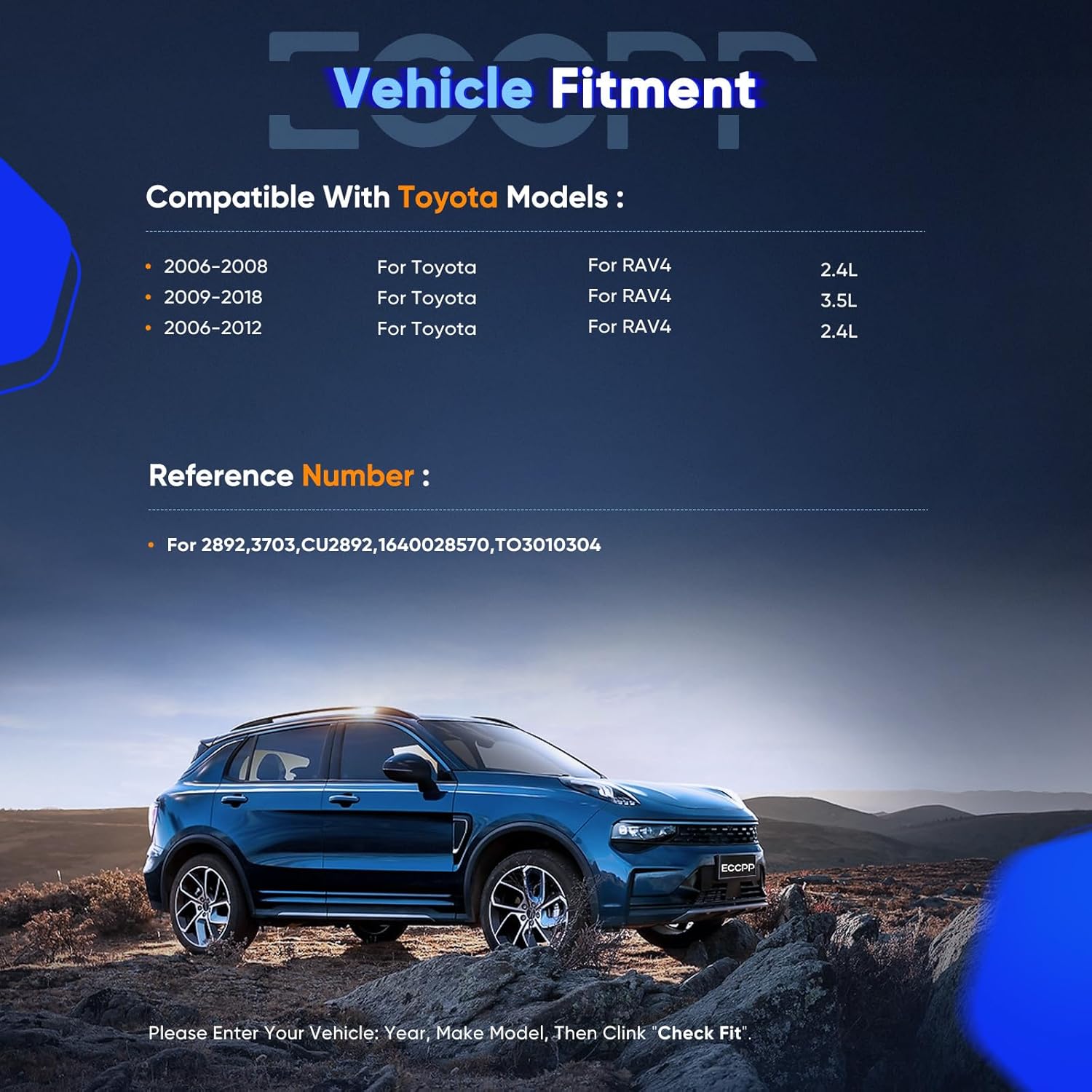 ECCPP 2892 Radiator for 2006-2008 for Toyota for RAV4 2.4L 2009-2018 for Toyota for RAV4 2.5L 2006-2012 for Toyota for RAV4 3.5L