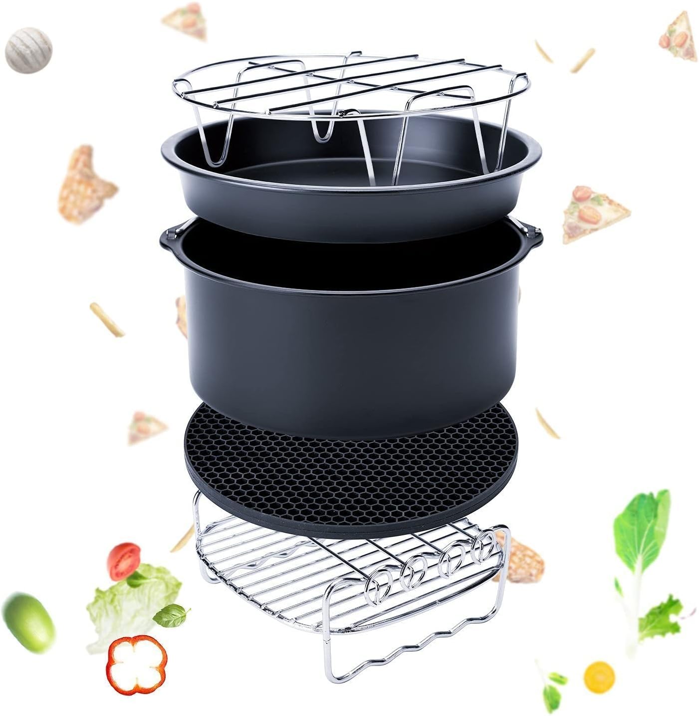 TamBee Estante redondo de refrigeración de 9 pulgadas para cocinar y hornear, estantes de enfriamiento de acero inoxidable 304 para hornear y enfriar, estante de vapor con soporte para utensilios de
