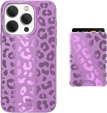 VELVET CAVIAR MagSafe Wallet + iPhone 15 Pro Case (Bundle - Amethyst Leopard)