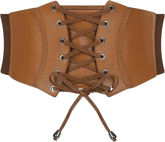 LEACOOLKEY Cintura Larga Elastica Donna con Fibbia Dorata Vintage per Vestiti Cappotti Cintura Oro Stile Retrò