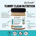 Jus' Amazin Creamy Almond Butter - Unsweetened (325 G)|25% Protein|Only Whole Almonds (100% Pure)|Zero Additives|Keto|Plant Based Nutrition|Clean Nutrition gallery image