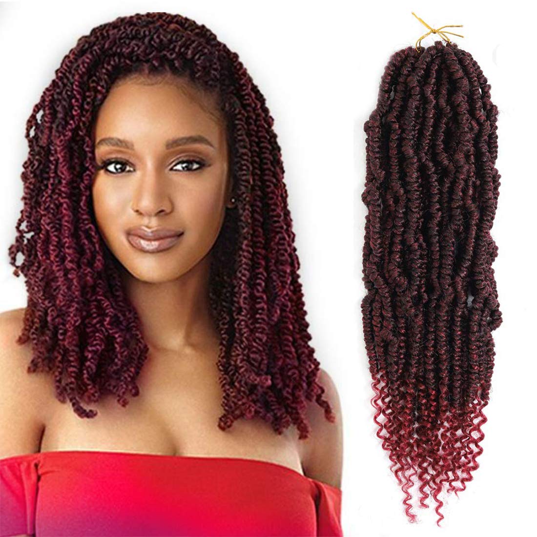 Amazon.com : 6 Pack/lot Spring Twist Crochet Hair 1b/bug Ombre Colors Bomb  Twist Hair Curly Ends Synthetic Hair Fluffy Extensions Jamaican Bounce  Passion Twist Hair (T1b/BUG) : Beauty & Personal Care