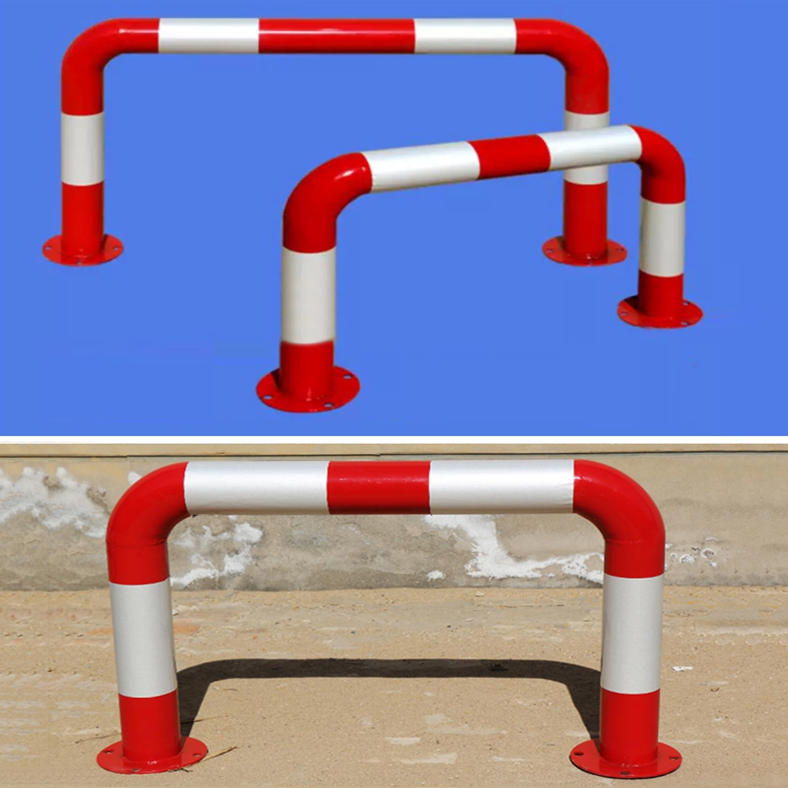 Paraurti di parcheggio a forma di U in acciaio resistente, barriera anti-collisione per fabbriche scuole, blocco di protezione rotondo