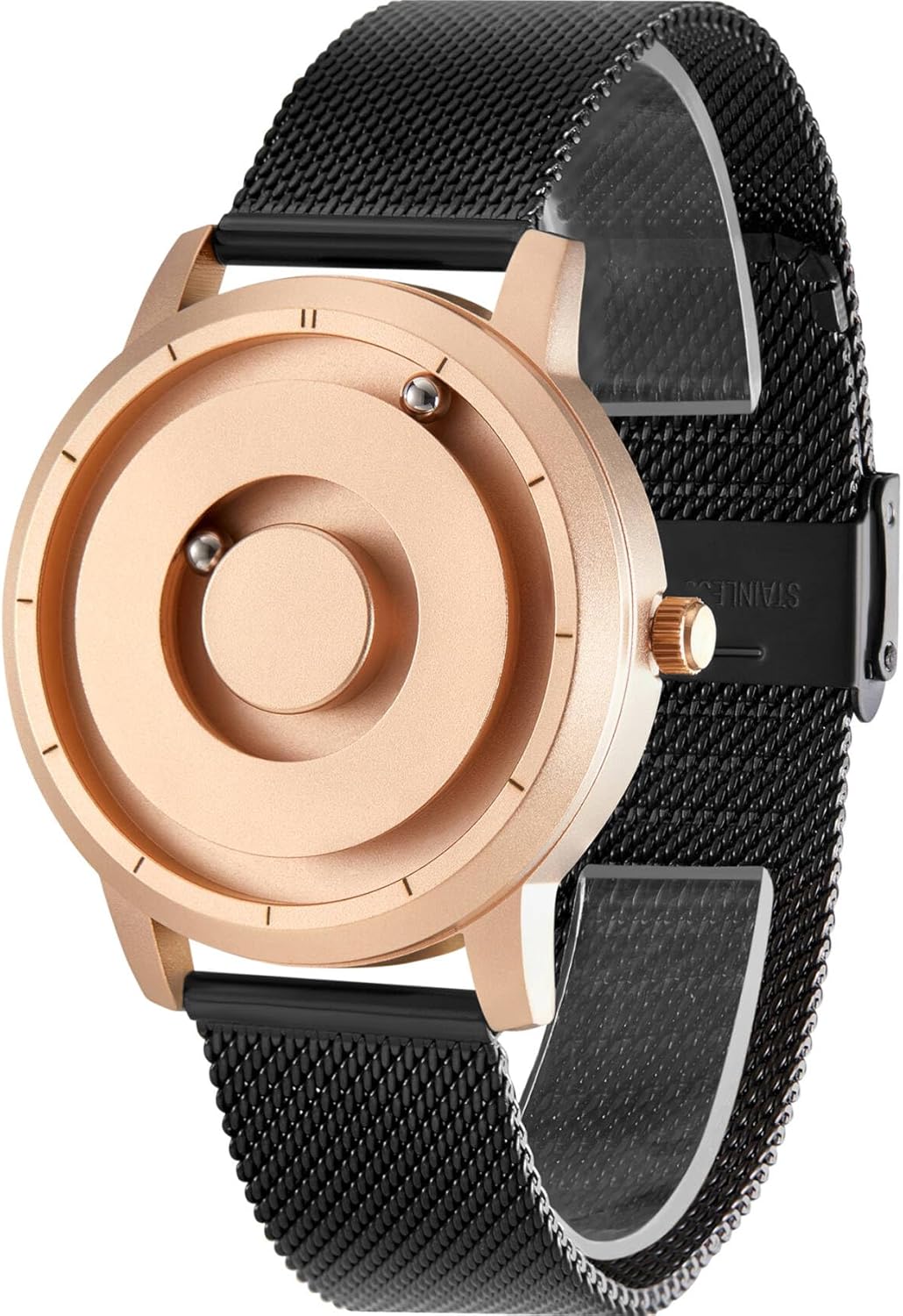 EUTOUR Magnetic Bead Analog Watch - Stainless Steel Strap and Unique Pointer Design, Unisex Magnetic Watches, Super Strong Magnetic Drive Men's Watch