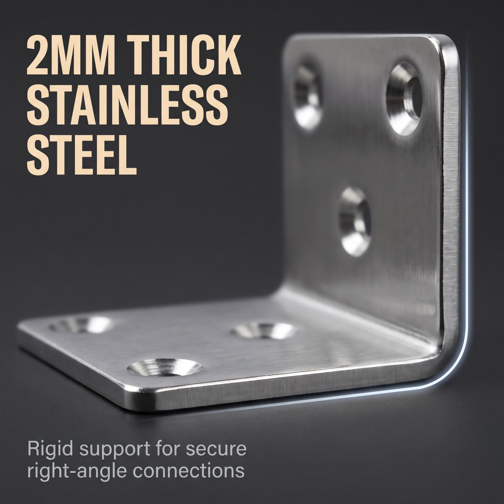 Stainless Steel Angle Brackets - 20 Pack -4 Stainless Steel Angle Brackets - 20 Pack -4