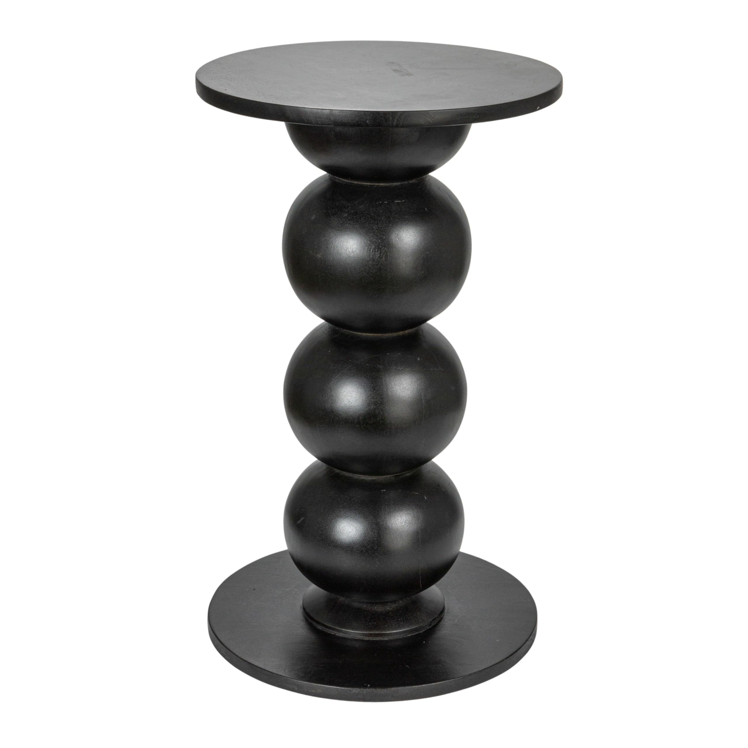 Creative Co-Op Round Mango Wood Over-Sized Bubble End Table, Black