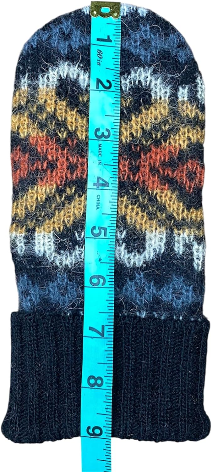 Warm Women Knit Mittens 100% Icelandic Wool Fleece Lined